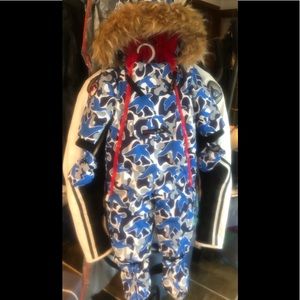 Canada Weather Gear- snowsuit w mittens/boots 18mo